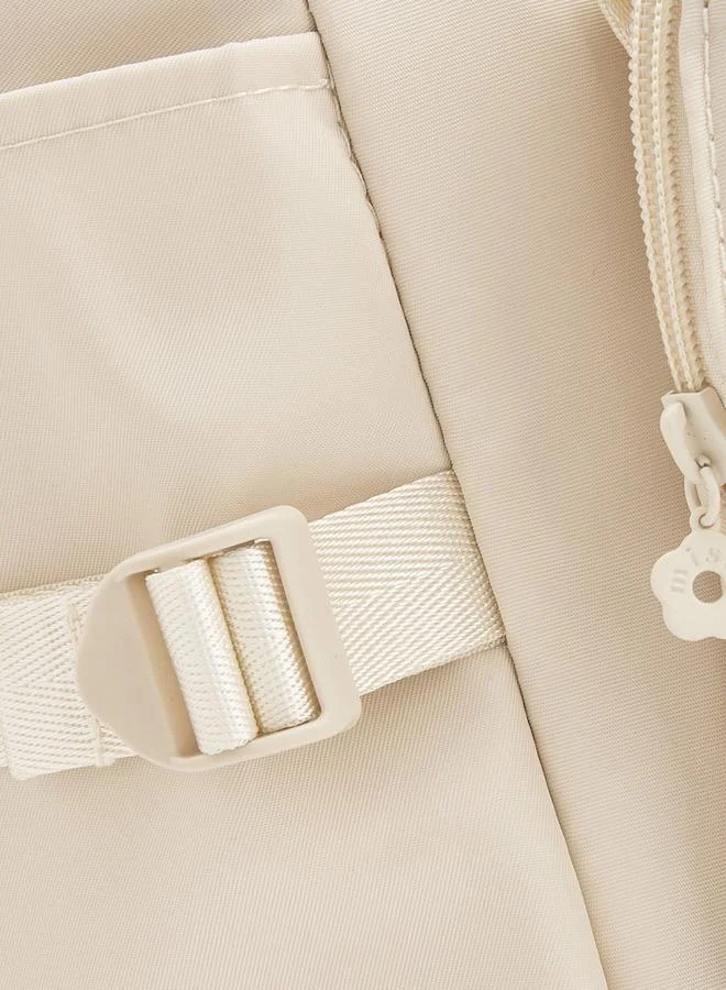 Missy BEIGE Solid School Backpack With Adjustable Shoulder Straps for Women | Best Price UAE