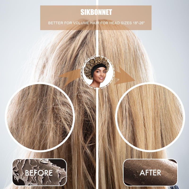 Doitory Satin Silk Bonnet for Sleeping, Soft Satin Lined Hair Bonnet for Women, Double Layer Sleep Nightcap for Natural & Curly Hair - Image 5