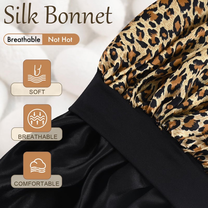 Doitory Satin Silk Bonnet for Sleeping, Soft Satin Lined Hair Bonnet for Women, Double Layer Sleep Nightcap for Natural & Curly Hair - Image 2