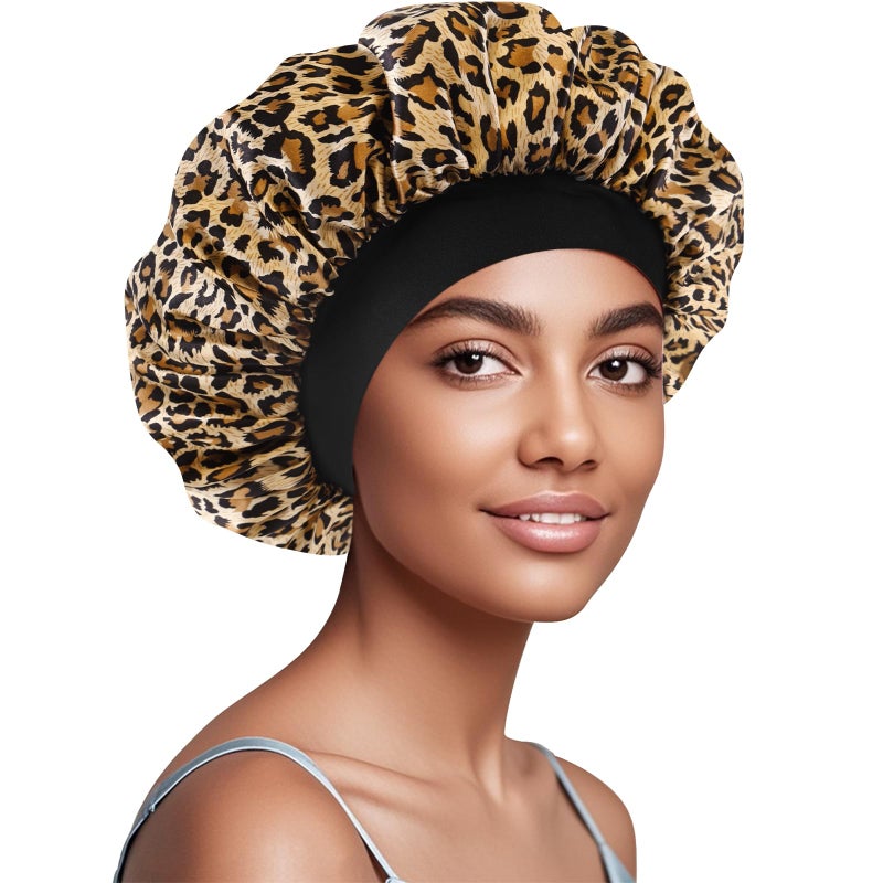 Doitory Satin Silk Bonnet for Sleeping, Soft Satin Lined Hair Bonnet for Women, Double Layer Sleep Nightcap for Natural & Curly Hair - Image 1