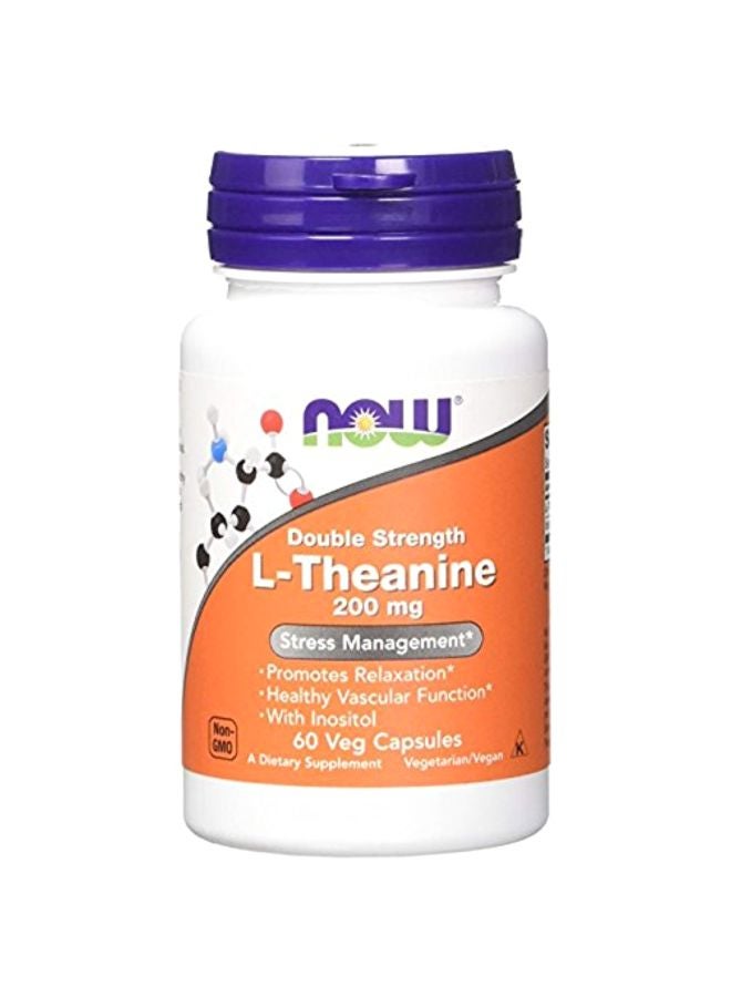 Now Foods Pack Of 2  L-Theanine 200 Mg - 60 Veg Capsules - Image 1