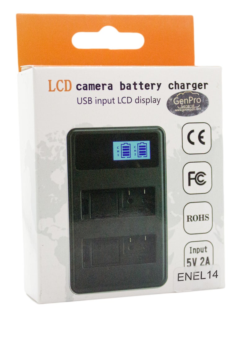 BESTON Beston Charger Double Ports for Nikon EN-EL14 Batteries: Dual charging ports for Nikon EN-EL14 batteries, enabling quick and convenient charging. - Image 2