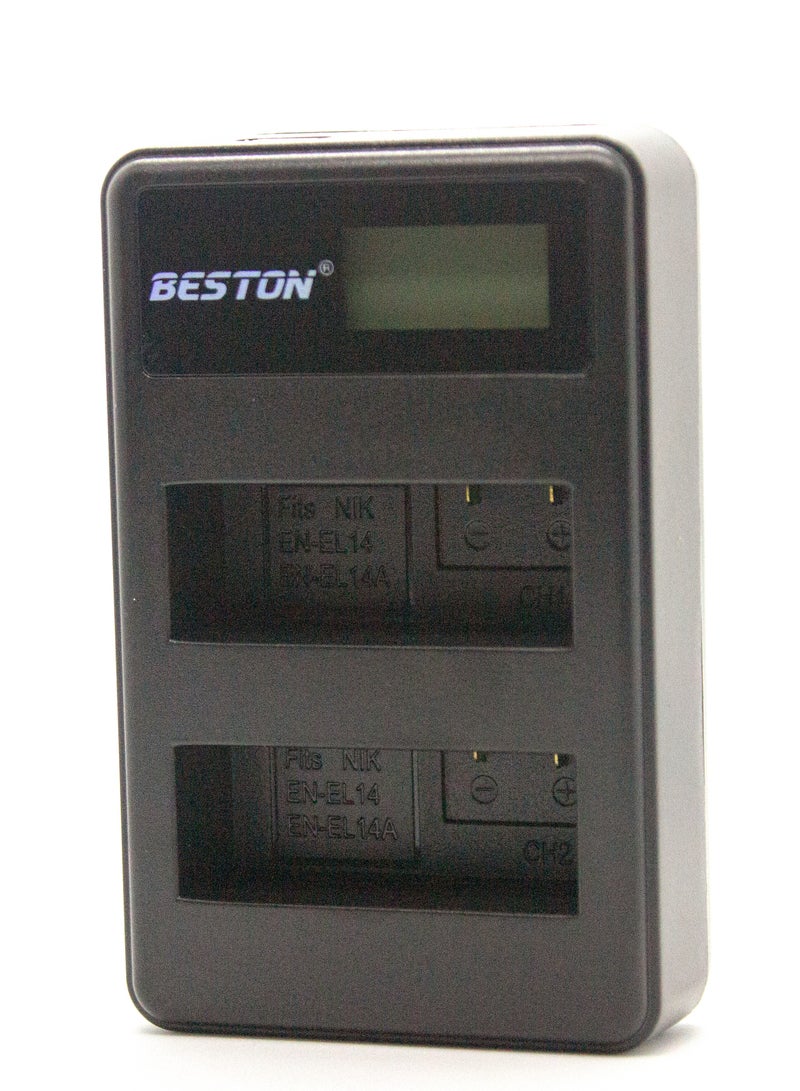 BESTON Beston Charger Double Ports for Nikon EN-EL14 Batteries: Dual charging ports for Nikon EN-EL14 batteries, enabling quick and convenient charging. - Image 5