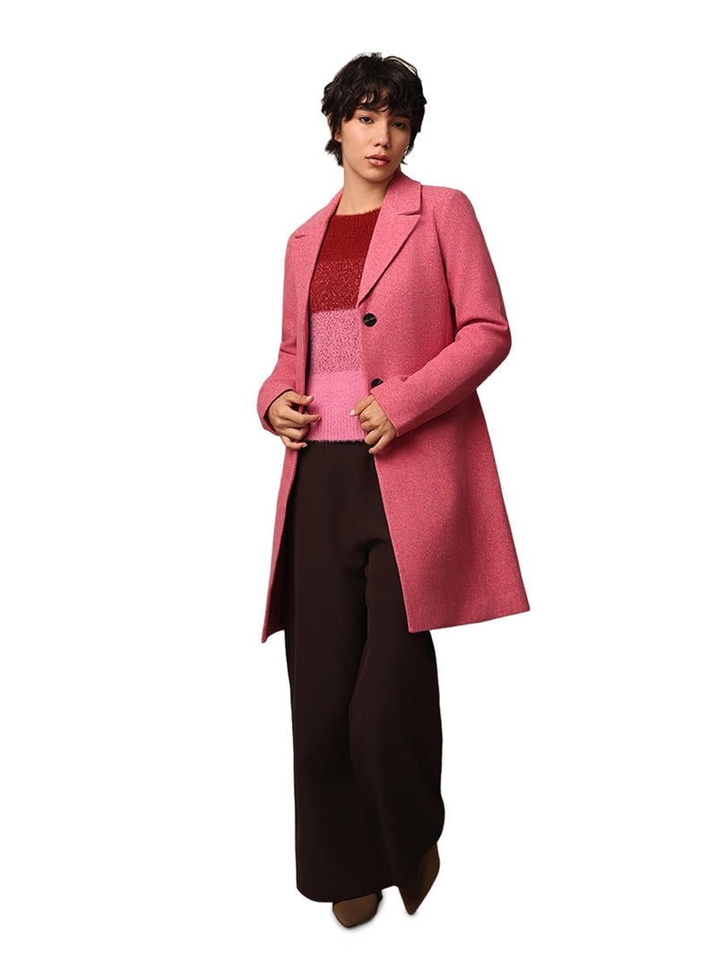 ONLY Women's Loose Fit Pink Coat - Image 1
