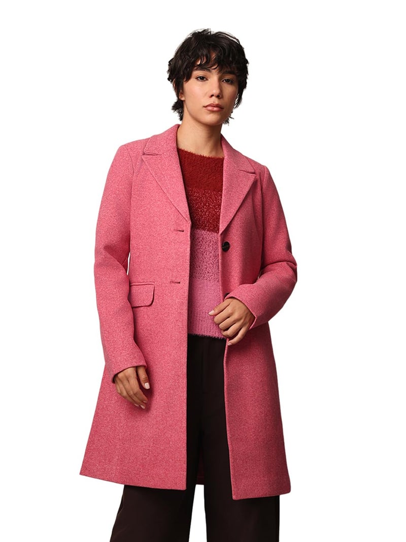 ONLY Women's Loose Fit Pink Coat - Image 3