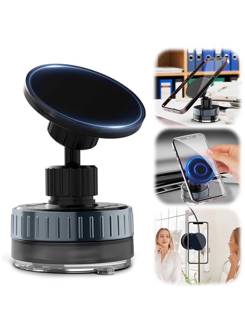 GUDOO Magnetic Suction Cup Phone Holder for Car, Universal Car Phone Holder Mount for Dashboard Windshield, Vacuum Glass Mirror Adsorption Magnetic Suction Cup Car Phone Mount, 720° Rotation Portable Magnetic Phone Holder - Image 1