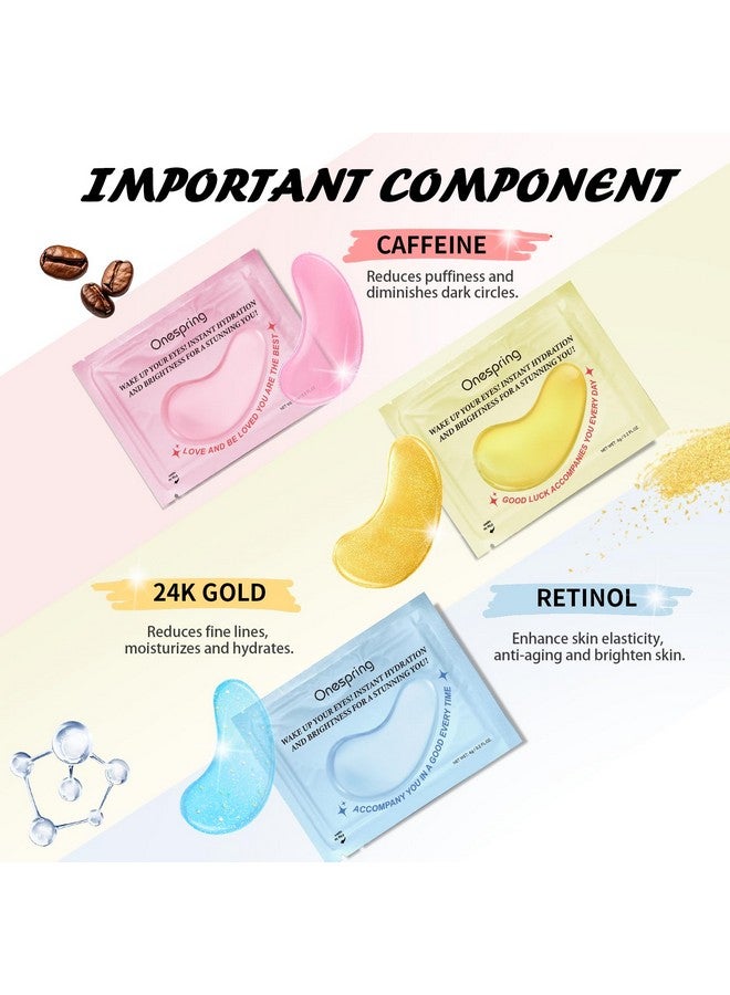 Onespring Eye Masks (24 Pairs) - Gifts for Her - Caffeine, 24K Gold and Retinol Under Eye Patches for Puffy Eyes, Dark Circles & Fine Lines, Bachelorette Party Favors, Birthday, Bridesmaid Gifts - Image 5