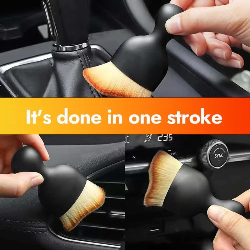Hulami Car Interior Detailing Brush - Soft Hair Cleaning Brushes, Curved Dirt Dust Collectors, Removal Tool for Dashboard Air Conditioner Vents Leather Computer, Scratch Free (2 PACK) - Image 3