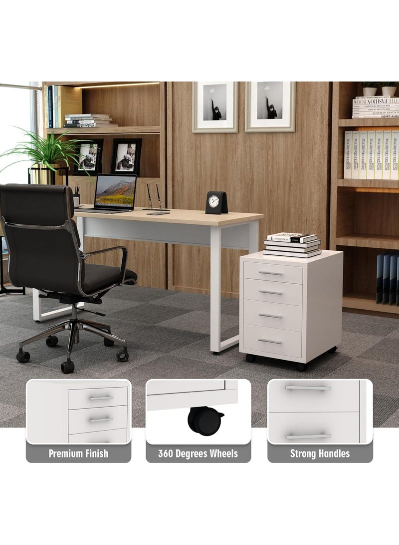 ار وحدة تخزين بقاعدة متحركة مكونة من 4 ادراج من اي جي اي دي، اثاث مكتبي عصري مع ادراج خزائن - Image 3