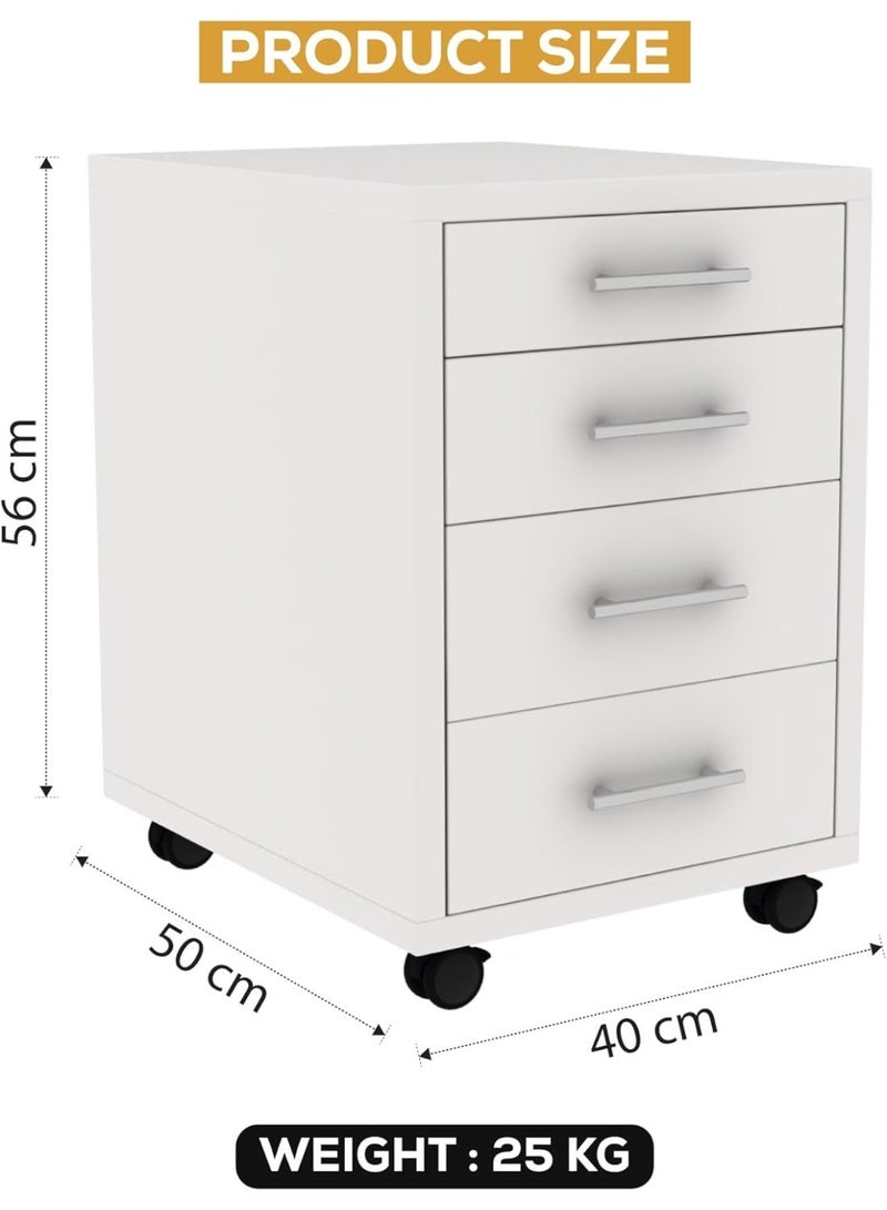 ار وحدة تخزين بقاعدة متحركة مكونة من 4 ادراج من اي جي اي دي، اثاث مكتبي عصري مع ادراج خزائن - Image 2