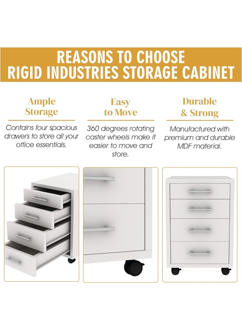 ار وحدة تخزين بقاعدة متحركة مكونة من 4 ادراج من اي جي اي دي، اثاث مكتبي عصري مع ادراج خزائن - Image 4