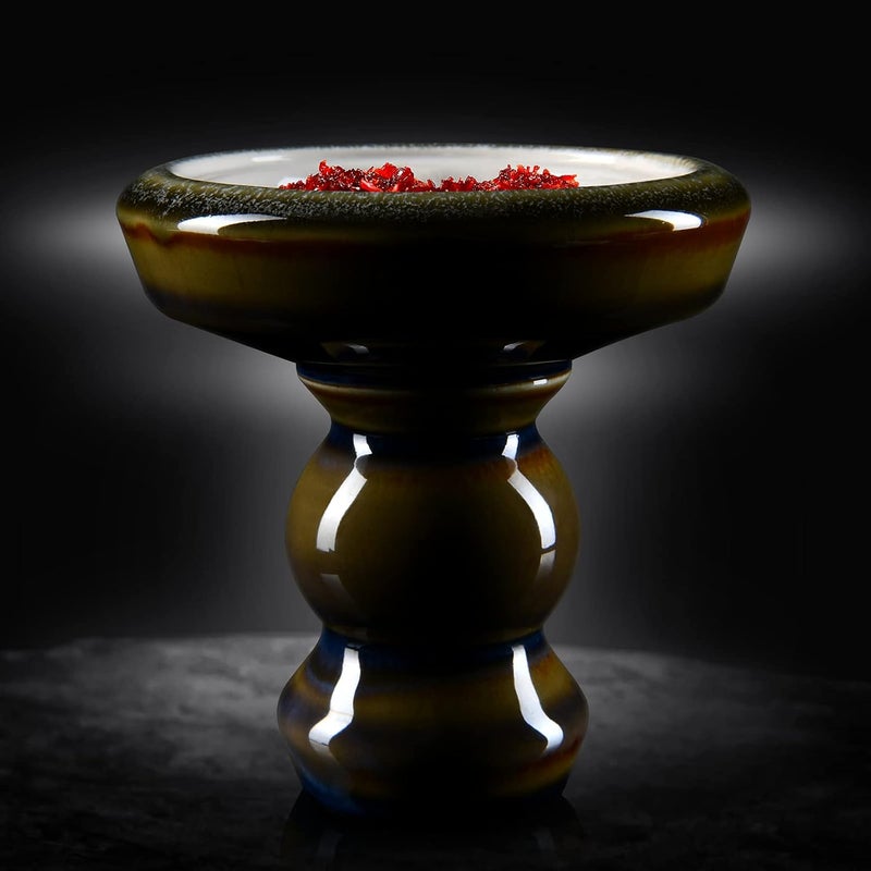 KITOSUN Hookah Bowl Phunnel Hookah Head - Pivot Clay Shisha Bowl with Glaze Great for All Shisha Flavors Smoking Such as Al Fakher,Starbuzz 15-20g Tobacco Hookah Heat Management Compatible (Pivot-Mystic Jade) - Image 4