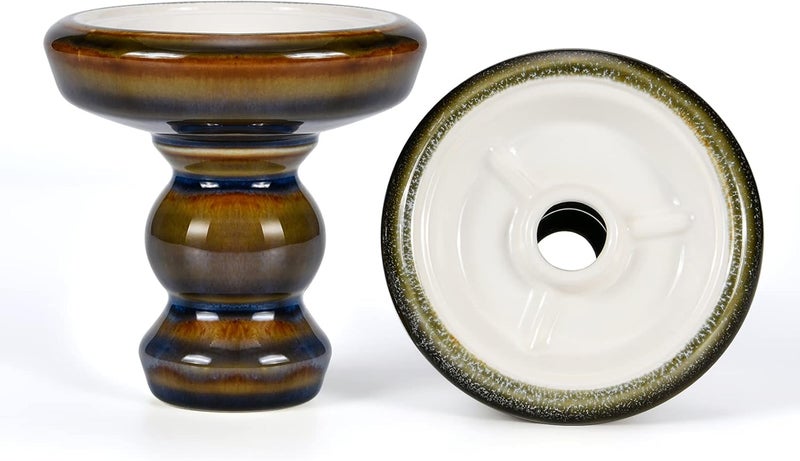 KITOSUN Hookah Bowl Phunnel Hookah Head - Pivot Clay Shisha Bowl with Glaze Great for All Shisha Flavors Smoking Such as Al Fakher,Starbuzz 15-20g Tobacco Hookah Heat Management Compatible (Pivot-Mystic Jade) - Image 1