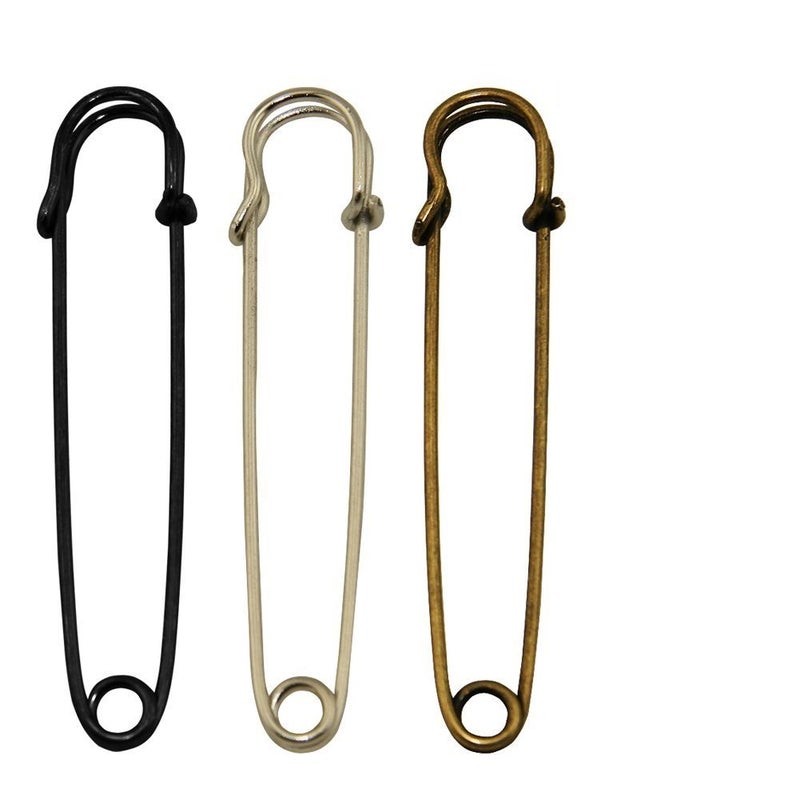 WISH HALLY WOOD Wish Hally Wood Set of 12pcs ExtraLarge 4 Steel Safety Pins  Blankets Skirts Kilts Crafts  12pcs 