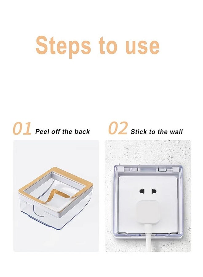 غطاء مقبس كهربائي مقاوم للماء من قطعتين، مقاوم للرذاذ والغبار، غطاء مفتاح كهربائي لاصق للحائط، صندوق حماية للمقبس الكهربائي - Image 3