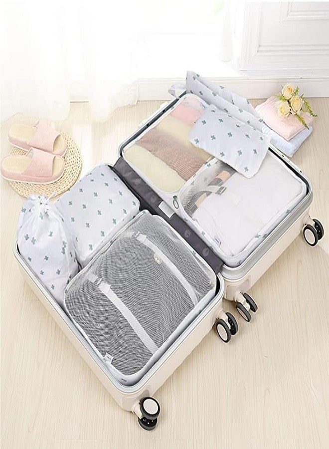 GIANT IMPEX 6 in 1 Foldable Travel Organizer Luggage Set | 6 pcs Packing Cubes | Waterproof Nylon Polyster Packing Cubes |Durable Accessories Bag for Suitcase-Navy Blue - Image 3