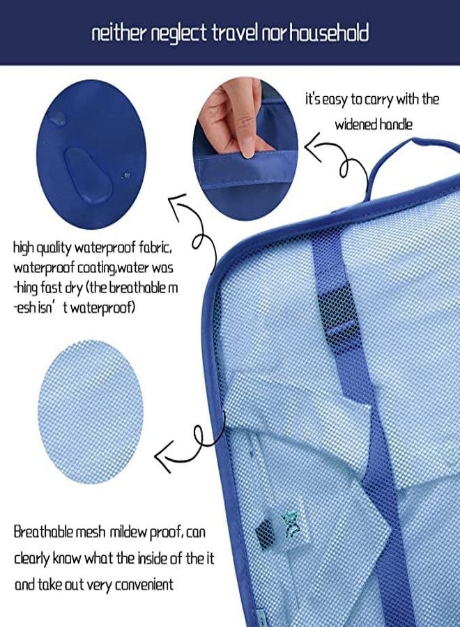 GIANT IMPEX 6 in 1 Foldable Travel Organizer Luggage Set | 6 pcs Packing Cubes | Waterproof Nylon Polyster Packing Cubes |Durable Accessories Bag for Suitcase-Navy Blue - Image 2
