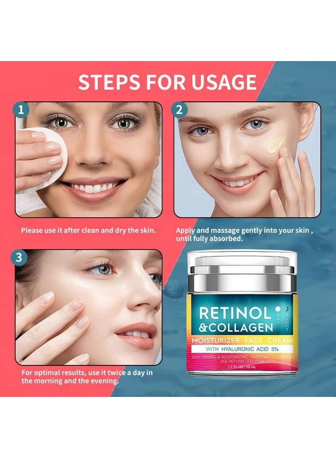 Grospe Retinol Cream For Face With Hyaluronic Acid Day & Night Antiaging Moisturizer For Women And Men Collagen Cream For Face Reduces Wrinkles Dryness 1.7 Fl Oz - Image 5