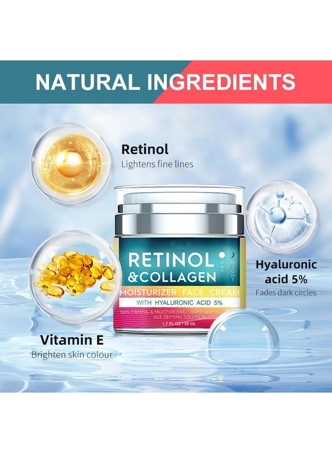 Grospe Retinol Cream For Face With Hyaluronic Acid Day & Night Antiaging Moisturizer For Women And Men Collagen Cream For Face Reduces Wrinkles Dryness 1.7 Fl Oz - Image 4