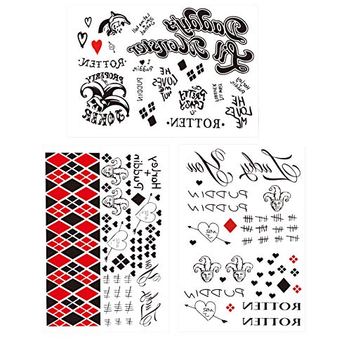 PADOUN 3 Sheets PADOUN Halloween Tattoos Temporary Stickers, Temporary Tattoos for Women, Large Full Body Arm Tattoo for Costume Cosplay Party Accessory - Image 1