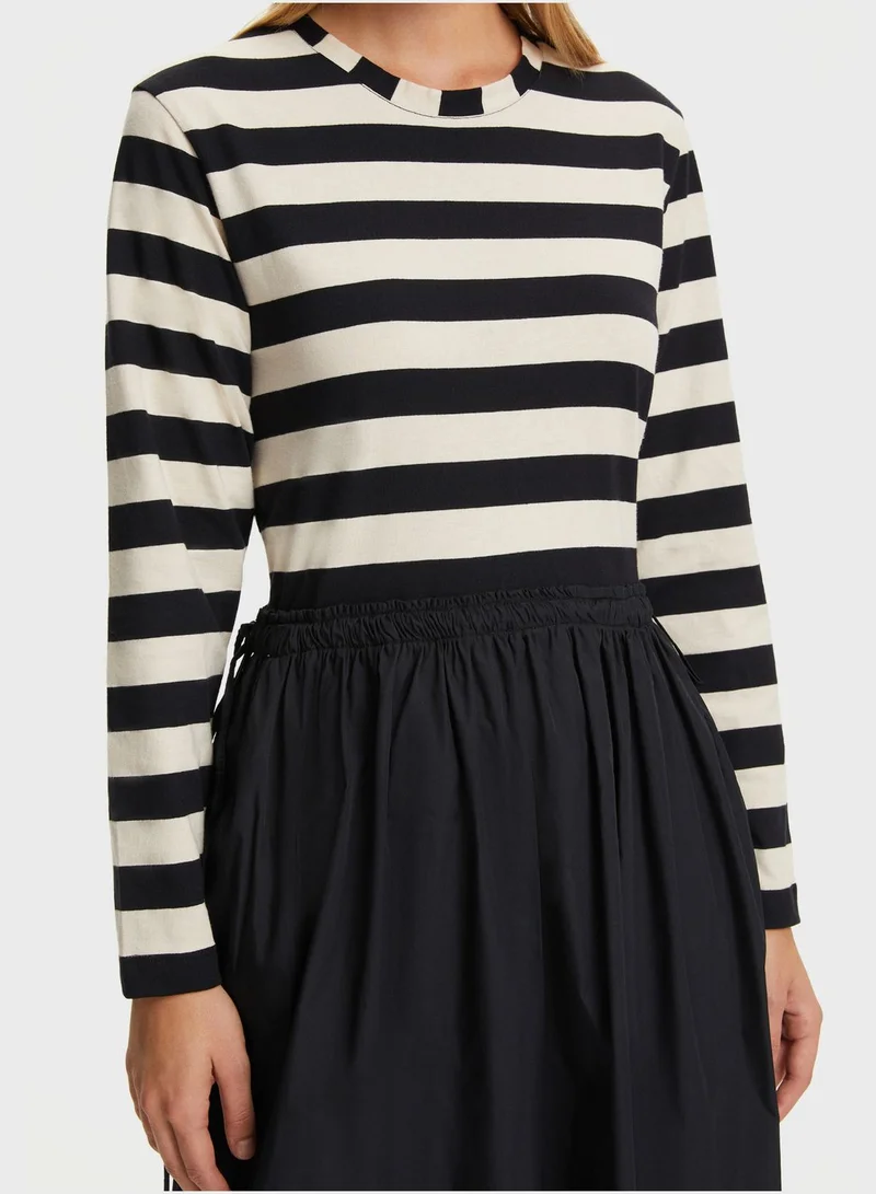 Nocturne Striped Long Sleeve Dress