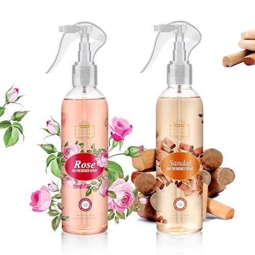 Next Care English Leather Air Freshener Spray Combo Pack – Rose + Sandal (200 ml Each) | Long Lasting Room Freshener | Gas-Free Deodorizer for Home, Car & Office | 2 Fragrances Set - Image 1