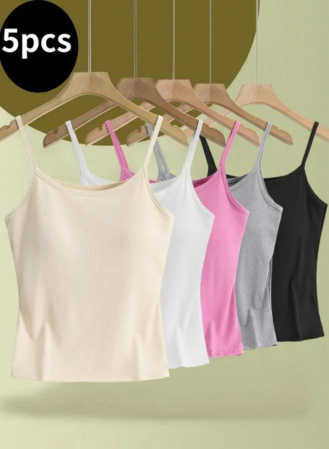 Take Two Pack of 5 - Solid Padded Cami Top
