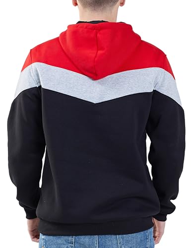Mooncolour Mens Novelty Color Block Hoodies Cozy Sport Autumn Outwear 0163_black US X-Large - Image 4