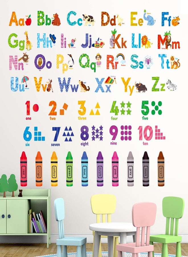 DECOWALL DS-8044 Animal Alphabet Numbers Colour Decals Stickers Kids Peel and Stick Removable for Room décor Letters ABC Classroom playroom Decorations Educational Bedroom Nursery - Image 2