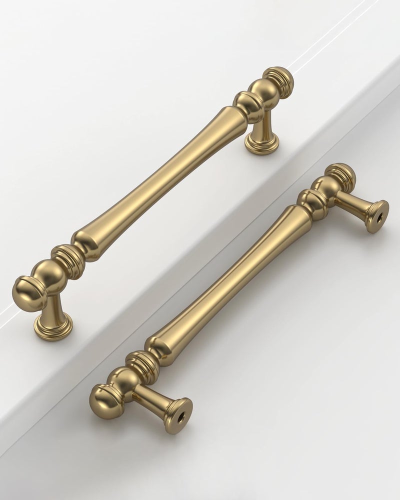 Coinkoly 10-Pack 5 Inch(128MM) Hole Center Champagne Bronze Cabinet Pulls, Modern Brushed Bronze Drawer Handles for Kitchen Cabinets, Bathroom Vanity - Heavy Duty & Fingerprint Resistant - Image 1