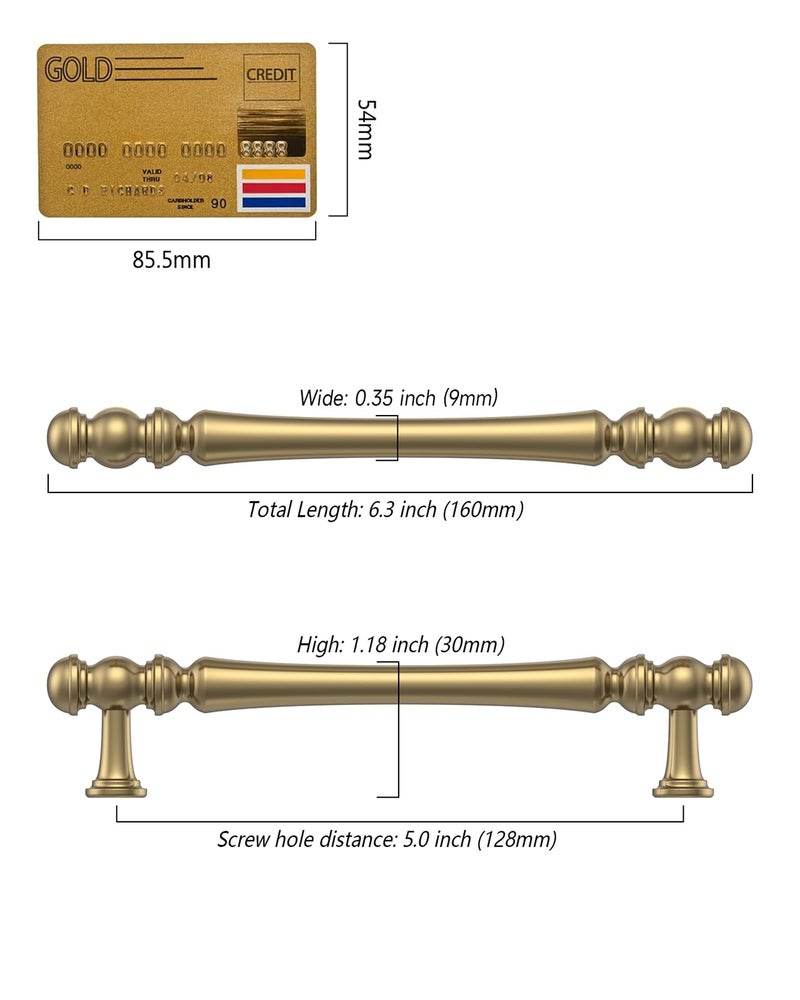 Coinkoly 10-Pack 5 Inch(128MM) Hole Center Champagne Bronze Cabinet Pulls, Modern Brushed Bronze Drawer Handles for Kitchen Cabinets, Bathroom Vanity - Heavy Duty & Fingerprint Resistant - Image 3