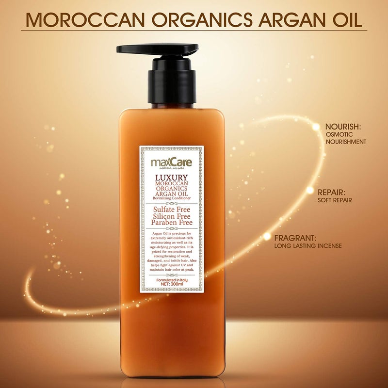 Maxcare Organic Moroccan Argan Oil Hair Conditioner Sulfate Free Best Deep Moisturizing Conditioner for Dry Hair,Repair Damaged Hair,Safe for Color-Treated Hair,Men and Women - Image 1