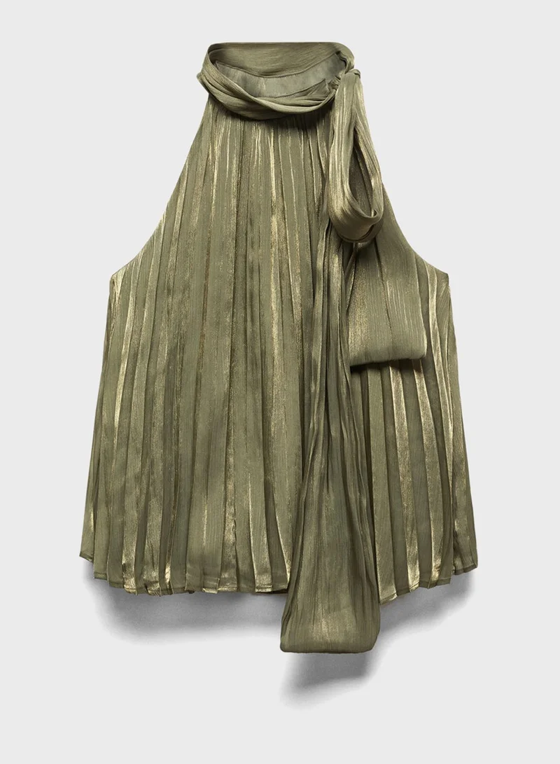 مانجو Halter Neck Pleated Top