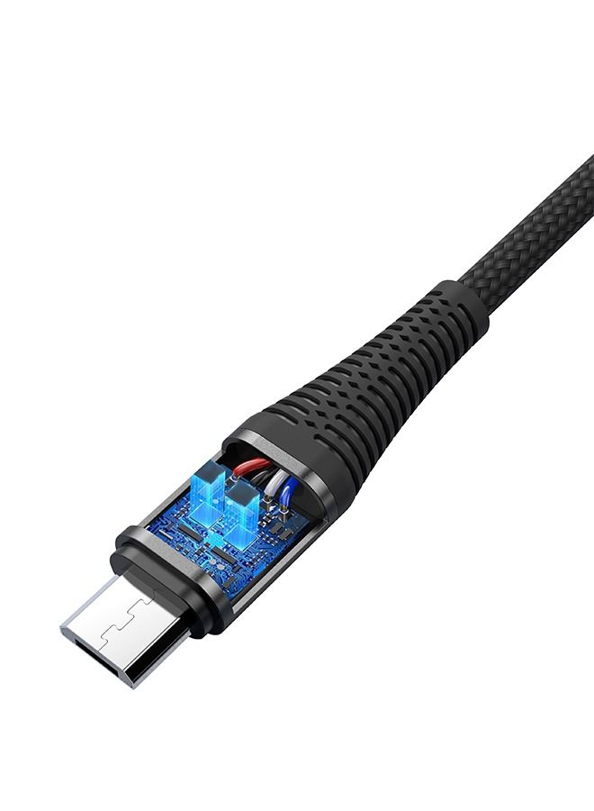 Lazor Flow Premium Nylon Braided and Fast Charging Cable Type-A to Type-C CM32 Black- 1m - Image 3