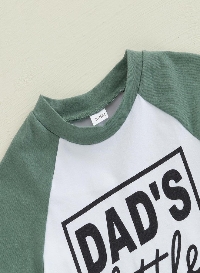 MoZiKQin Baby Boy Summer Clothes Cute Letter Print Short Sleeve Tshirt and Shorts Set Toddler Summer Outfits for boys (Dad's Little Dude-green, 18-24 Months) - Image 4