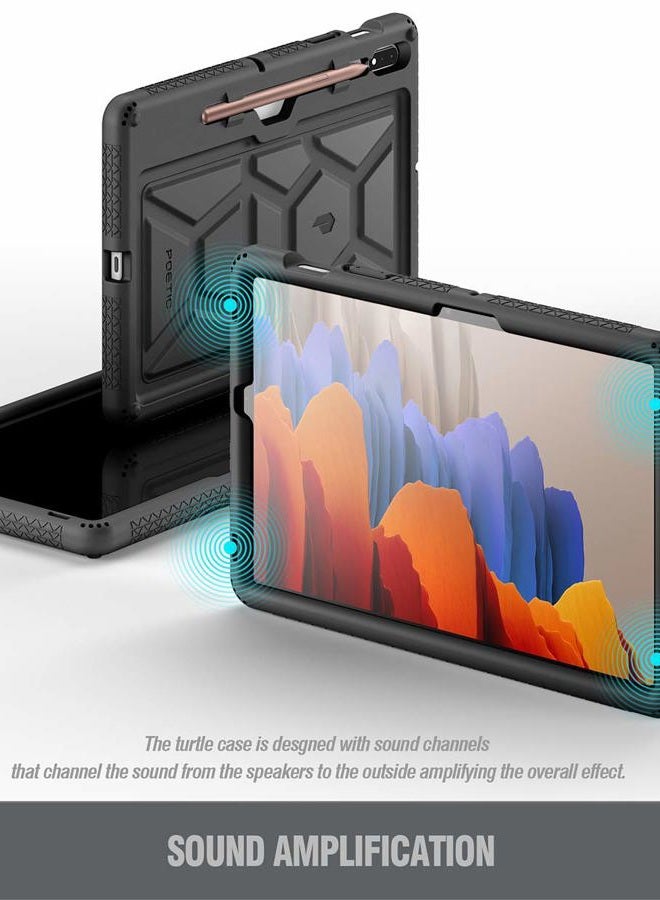 POETIC TurtleSkin Series for Samsung Galaxy Tab S7 Case with S Pen Holder, 11''inch Model -T870/T875/T878 (2020 Release), Heavy Duty Shockproof Kids Friendly Protective Silicone Cover, Black - Image 5