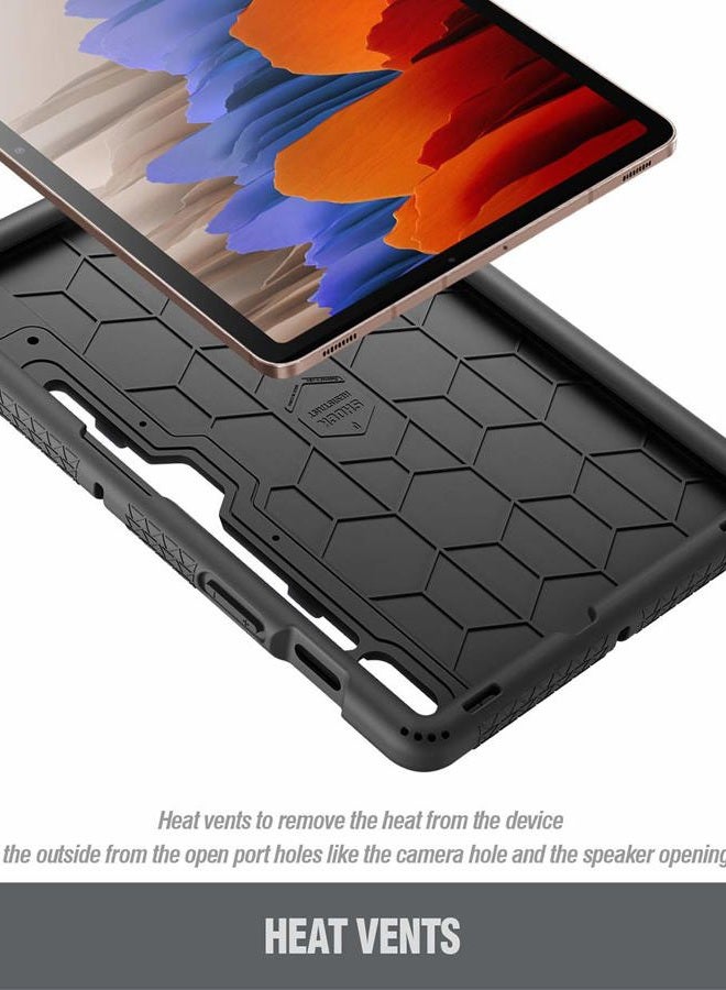 POETIC TurtleSkin Series for Samsung Galaxy Tab S7 Case with S Pen Holder, 11''inch Model -T870/T875/T878 (2020 Release), Heavy Duty Shockproof Kids Friendly Protective Silicone Cover, Black - Image 2
