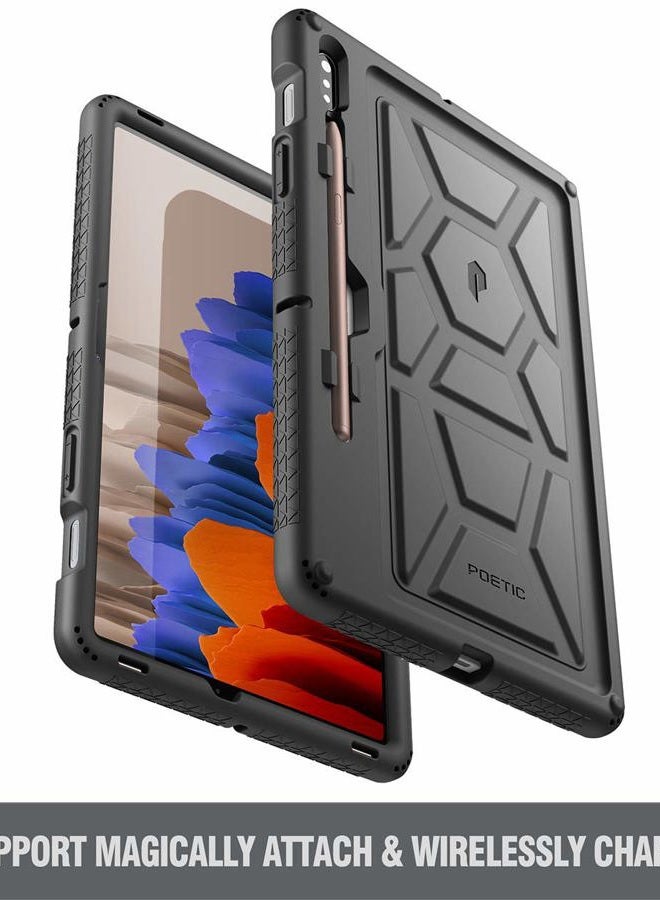 POETIC TurtleSkin Series for Samsung Galaxy Tab S7 Case with S Pen Holder, 11''inch Model -T870/T875/T878 (2020 Release), Heavy Duty Shockproof Kids Friendly Protective Silicone Cover, Black - Image 4