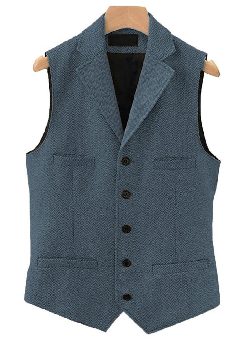 KUYING New Fashionable Herringbone Patterned Suit Vest  - Image 1