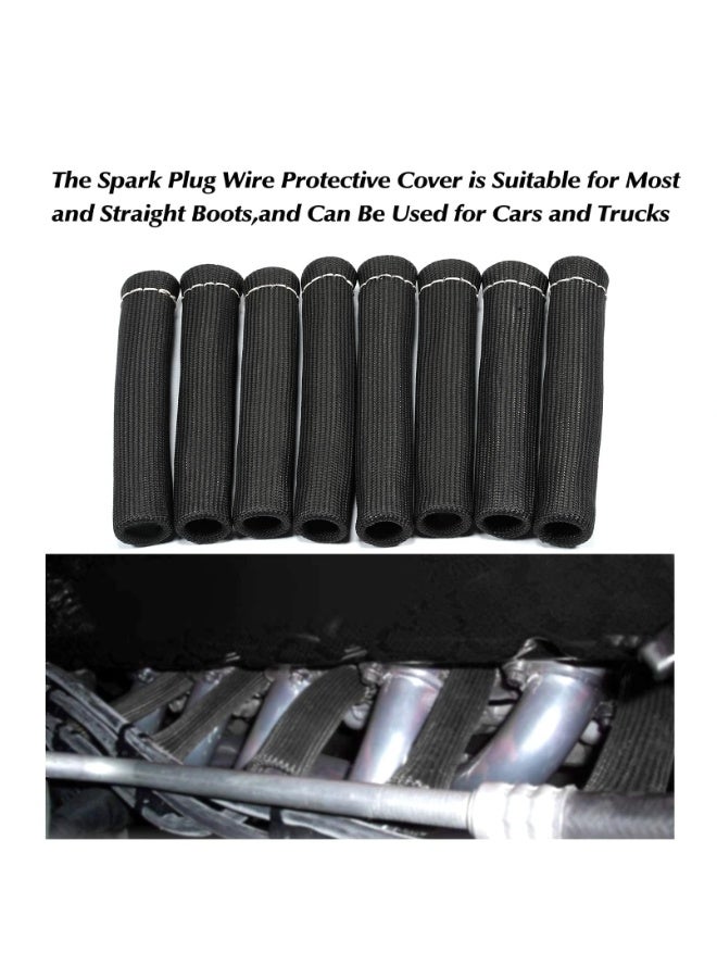 Generic 8PCS Titanium Spark Plug Wire Boots Thermal Protection Insulator Sleeve 2500° Degrees High Temp Protection Heat shield Cover Wrap for Car Truck (Black)  - Image 2