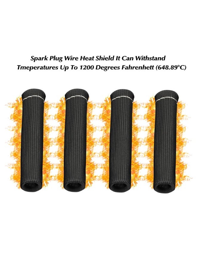 Generic 8PCS Titanium Spark Plug Wire Boots Thermal Protection Insulator Sleeve 2500° Degrees High Temp Protection Heat shield Cover Wrap for Car Truck (Black)  - Image 3