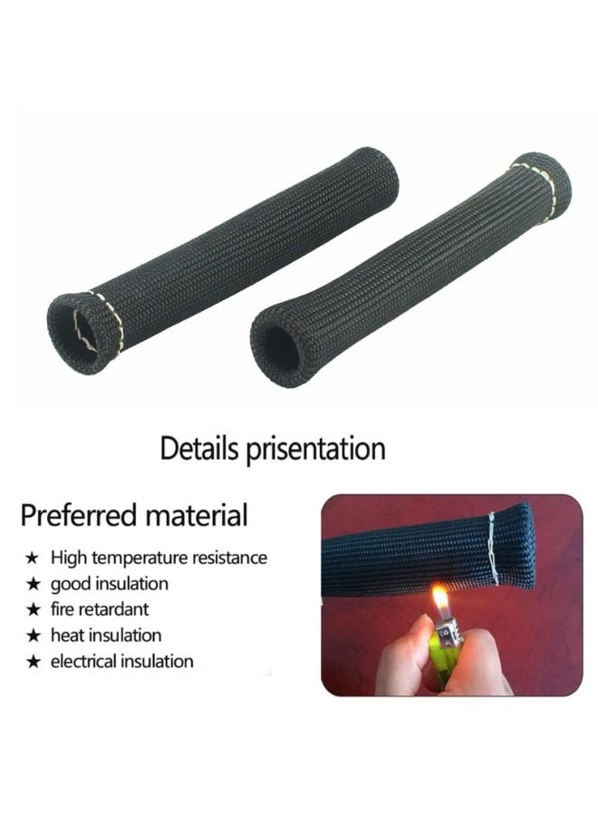 Generic 8PCS Titanium Spark Plug Wire Boots Thermal Protection Insulator Sleeve 2500° Degrees High Temp Protection Heat shield Cover Wrap for Car Truck (Black)  - Image 4
