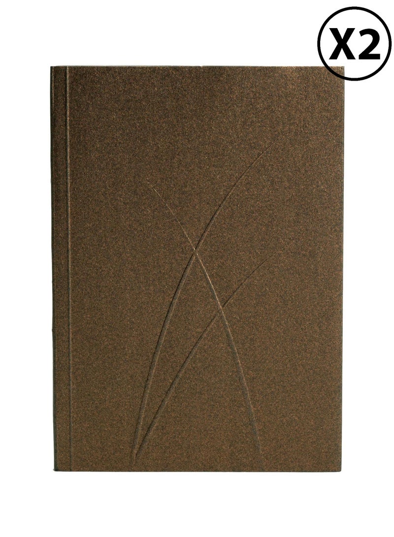 Paper-Oh Puro Bronze A6 Lined 128 Pages 100gsm Notebook - Pack of 2 - Image 1