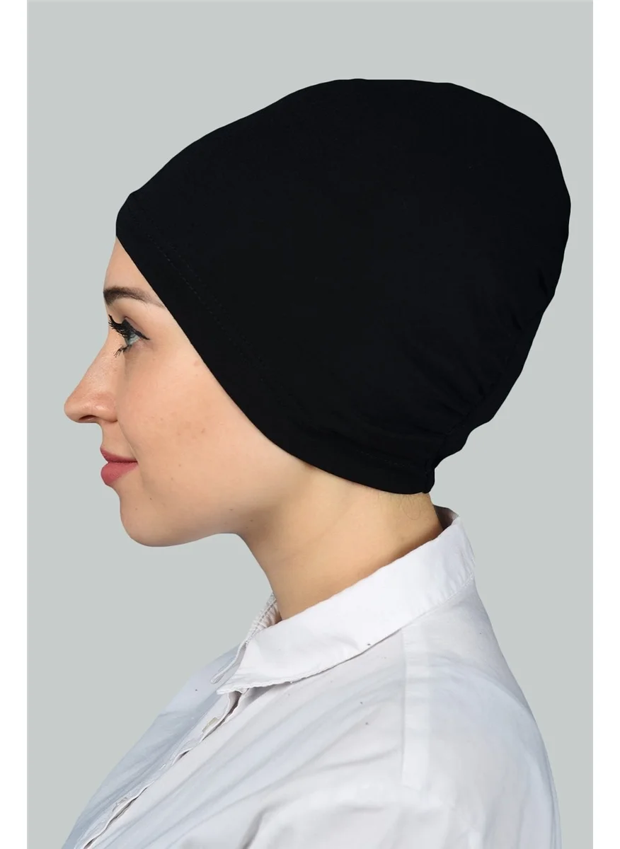 Altobeh Ready Practical Snap On Elastic Hijab Bonnet - Black
