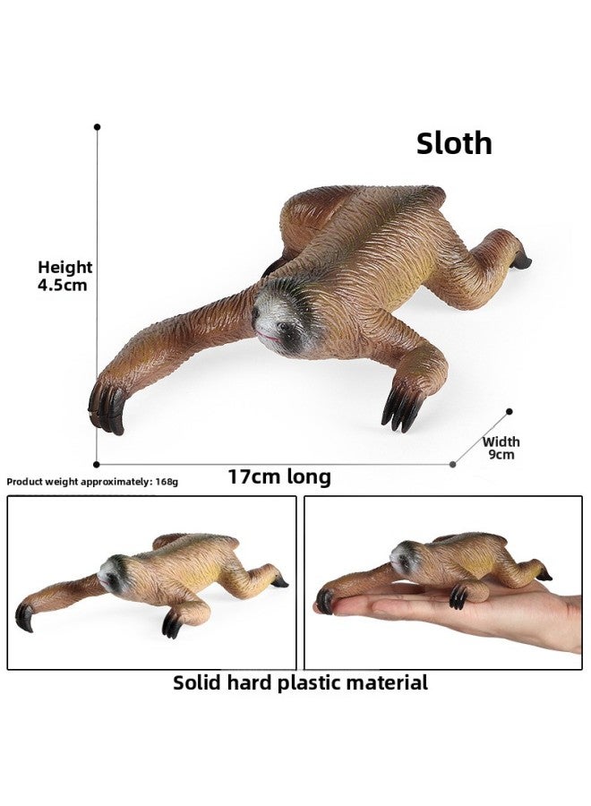 Simulation Animal Model Children's Science And Education Cognition Solid Static Sloth Long Arm Orangutan Monkey Toy Ornaments-Color:JZ-Big Tree Lazy - Image 1