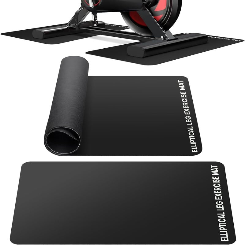 حصيرة تحت المكتب للدراجة البيضاوية - معدات تمرين غير قابلة للانزلاق لدراجة بيلوتون، حصيرة تمرين صغيرة لمعدات التمرين المكتبية - Image 1