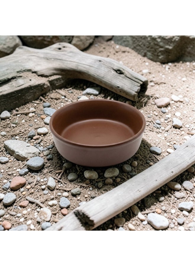 Brown Reptile Feeding Dish (9.5 x 2.6 cm) – Durable Food & Water Bowl for Reptile Terrariums - Image 5