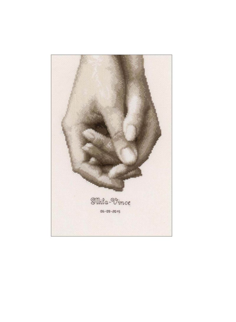 Cross Stitch Kit 6.75in x 10in Hand In Hand - Image 2