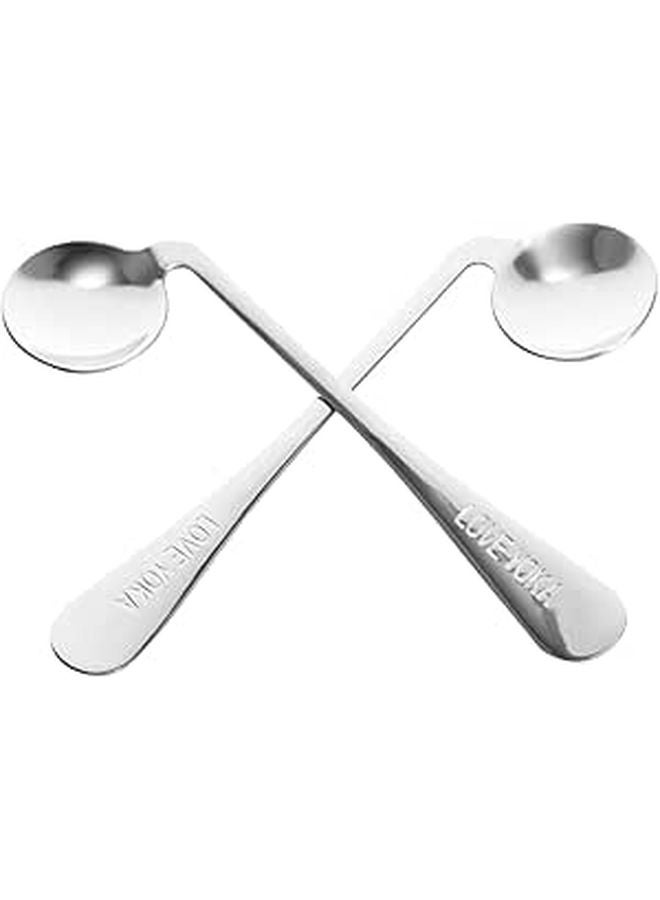 Adaptive Spoons 2 Pack Ergonomic Design Wider Handles for Improved Grip Elderly Meal Assistance - Image 1