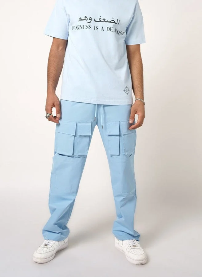 هاوس اوف سينمار Baby Blue Cargo-Pocket Track Pants